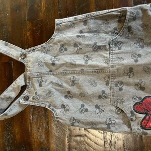 Gray Denim Mickey Mouse Overalls